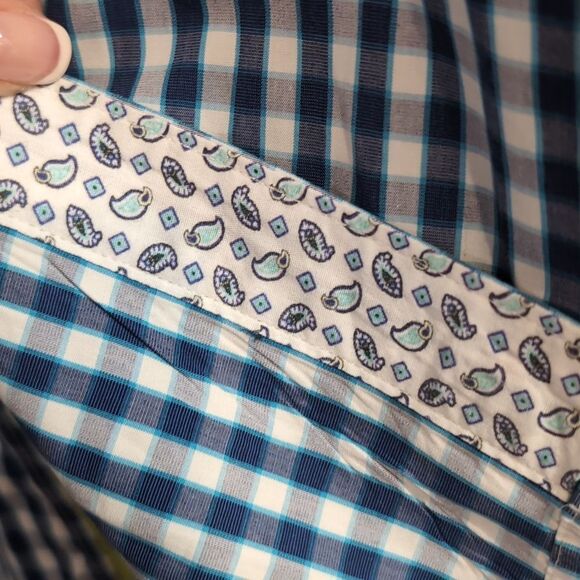 Robert Graham Plaid Button Up Short Sleeve Shirt Sz 4XL - Picture 6 of 10